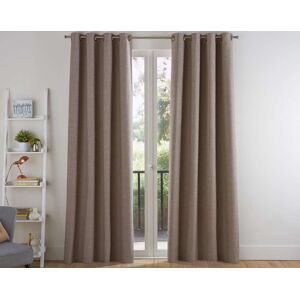 Becquet Rideau a l'unite monte sur ?illet 135x260 en coton marron