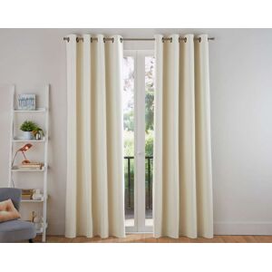 Becquet Rideau a l'unite monte sur ?illet 135x260 en coton beige