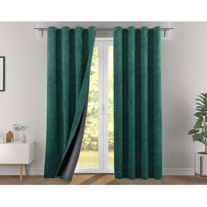 Becquet Rideau à l'unité monté sur œillet 140x260 en polyester vert Vert 260x1x140cm