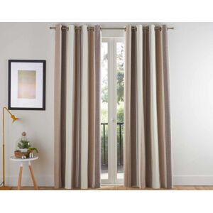 Becquet Rideau a l'unite monte sur ?illet 135x180 en coton beige