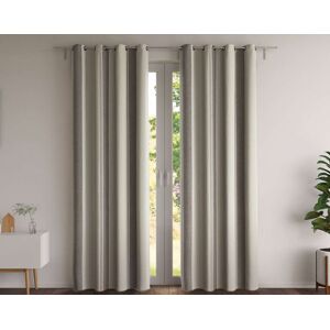 Becquet Rideau a l'unite monte sur ?illet 135x260 en coton gris