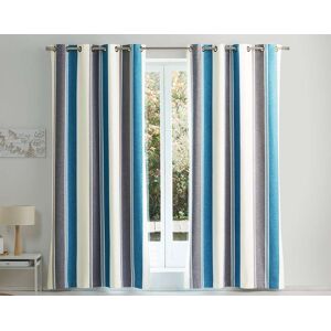 Becquet Rideau a l'unite monte sur ?illet 135x260 en coton bleu