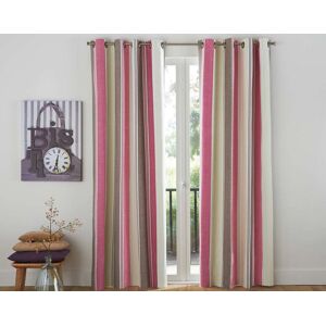 Becquet Rideau à l'unité monté sur œillet 135x260 en coton rose Rose 260x1x135cm