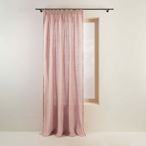 Madura Rideau a galon fronceur 135x350 cm Rose poudre et bourdon noir en Lin