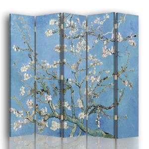 Legendarte Paravent - Cloison Amandier en Fleurs - Van Gogh cm 180x170 (5 volets) Bleu 180x170x2cm