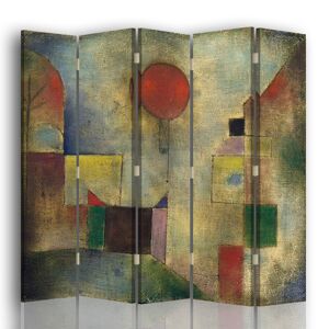 Legendarte Paravent - Cloison Ballon Rouge - Paul Klee cm 180x170 (5 volets) Multicolore 180x170x2cm