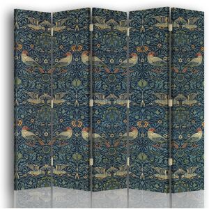 Legendarte Paravent - Cloison Bird - William Morris 180x170cm (5 volets) Vert 180x170x2cm