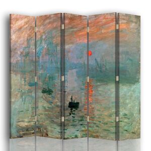 Legendarte Paravent Impression. Soleil Levant, Claude Monet cm 180x170 (5 volets) Multicolore 180x170x2cm