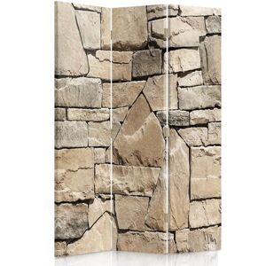 Legendarte Paravent cloison Stonewall 110x150cm (3 volets) Beige 110x150x2cm