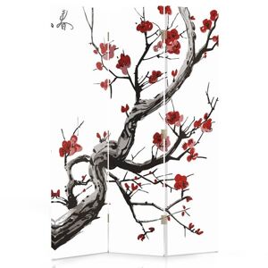 Legendarte Paravent cloison Cherry Blossom cm 110x150cm (3 volets) Rouge 110x150x2cm