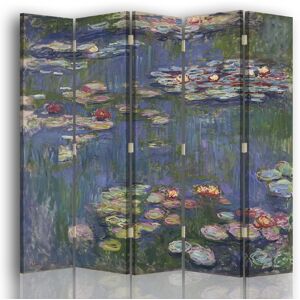 Legendarte Paravent - Cloison Nymphéas - Claude Monet cm 180x170 (5 volets) Bleu 180x170x2cm