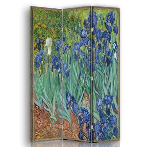 Legendarte Paravent - Cloison Iris - Vincent Van Gogh cm 110x150 (3 volets) Bleu 110x150x2cm