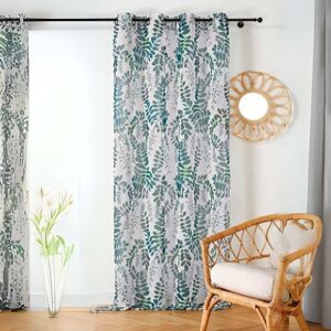 Linder Voilage imprimé feuilles d'acacia polyester vert 145x280 cm