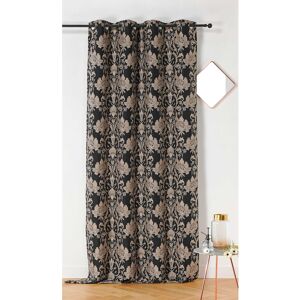 Linder Rideau d'ameublement motifs floraux polyester noir 140x245 cm