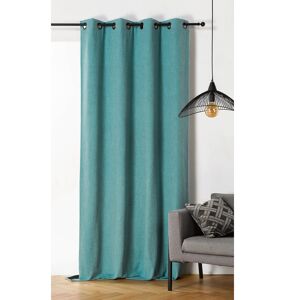 Linder Rideau obscurcissant et isolant - - effet tisse polyester bleu