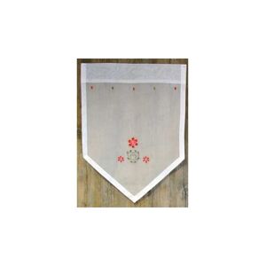 Paire de vitrage organdi blanc avec broderie romantique -