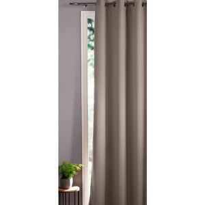 Blancheporte Rideau occultant uni satine finition oeillets - Colombine Taupe RIdeau occultant : largeur 135 x hauteur 180 cm