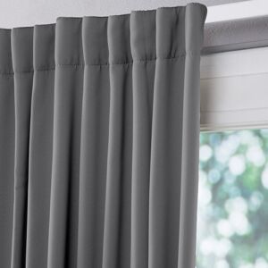 Blancheporte Rideau occultant uni satine finition galon fronceur - Colombine Gris Rideau occultant : largeur 135 x hauteur 160 cm