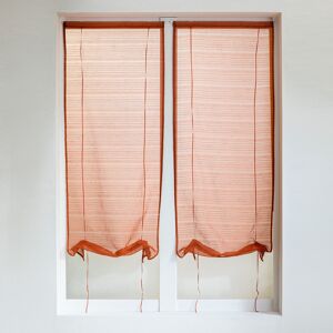 Vitrage voile fines rayures - la paire - Blancheporte Orange Store : largeur 45 x hauteur 160cm