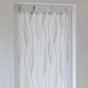 Vitrage voile imprime vagues finition pattes - Blancheporte Gris Rideau : largeur 60 x hauteur 160cm