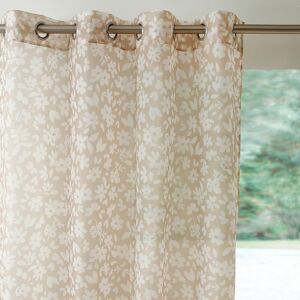 Blancheporte Voilage imprimé floral - finition œillets - Blancheporte Beige Panneau : 140x160cm