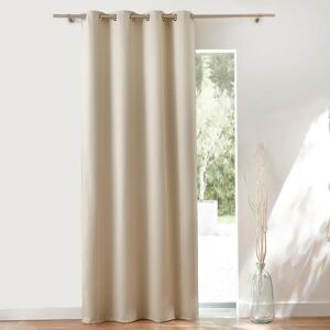 Blancheporte Rideau occultant uni satine finition oeillets - Colombine Beige Rideau occultant : largeur 135 x hauteur 160 cm