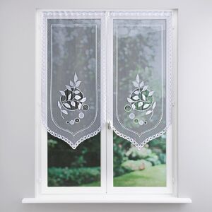 Vitrage Feuillages - paire - BlancheporteCharmant spectacle pittoresque motif feuillage avec ce joli vitrage pour egayer vos fenetres. Voile ajoure disponible en plusieurs coloris pour une ambiance tamisee !Paire de rideaux : largeur 44 x hauteur 90cmBlan