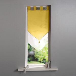 Vitrage voile double uni forme pointe finition pattes - BlancheporteCe vitrage habillera elegamment vos fenetres !Rideau : largeur 60 x hauteur 120cmJaune