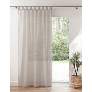 Panneau voile uni finition pattes - Blancheporte Gris Panneau : largeur 140 x hauteur 145cm