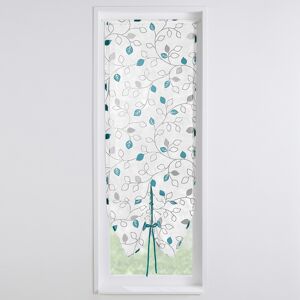 Store vitrage clairiere voile imprime feuilles - Blancheporte Vert Rideau : largeur 45 x hauteur 160cm