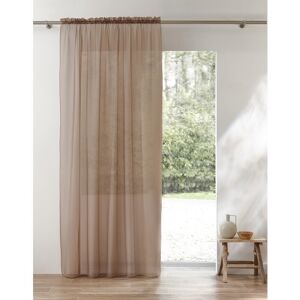 Panneau voile uni finition galon fronceur - Blancheporte Taupe Panneau : largeur 300 x hauteur 240cm