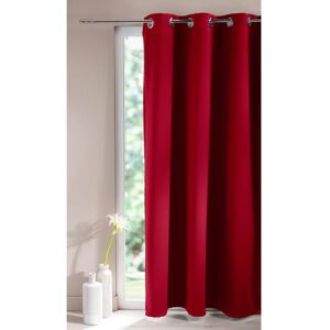 Blancheporte Rideau occultant uni satine finition oeillets - Colombine Rouge RIdeau occultant : largeur 135 x hauteur 260 cm