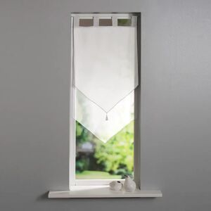 Vitrage voile double uni forme pointe finition pattes - BlancheporteCe vitrage habillera elegamment vos fenetres !Rideau : largeur 60 x hauteur 160cmBlanc