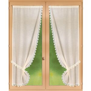 Blancheporte Rideau macrame finition passe-tringle embrasse assortie - la paire - Colombine Beige Rideau : largeur 90 x hauteur 220cm