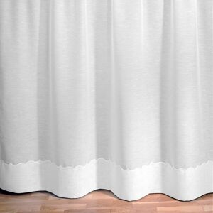 Blancheporte Panneau lin polyester base Cornely finition galon fronceur - Colombine Blanc Panneau : largeur 240 x hauteur 240cm