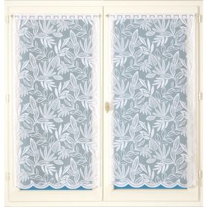 Vitrage droit motif vegetal - la paire - Blancheporte Blanc Rideau : largeur 60 x hauteur 160cm