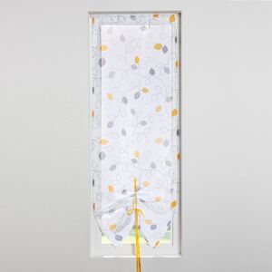 Blancheporte Store vitrage clairière voile imprimé feuilles - Blancheporte Jaune Rideau : largeur 60 x hauteur 160cm