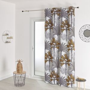 Blancheporte Rideau jacquard motif palmiers finition oeillets - Blancheporte Blanc Rideau : 140x160 cm