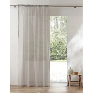 Panneau voile uni finition galon fronceur - Blancheporte Gris Panneau : largeur 240 x hauteur 240cm