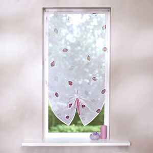 Blancheporte Store vitrage clairière voile imprimé feuilles - Blancheporte Violet Rideau : largeur 45 x hauteur 90cm