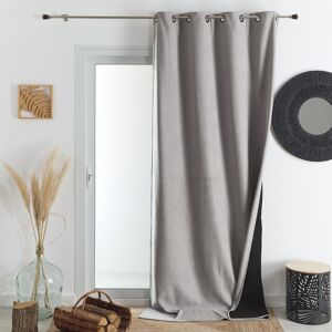 Blancheporte Rideau occultant et isolant finition oeillets - Blancheporte Gris Rideau : 140x260cm