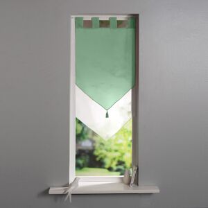 Blancheporte Vitrage voile double uni forme pointe finition pattes - Blancheporte Vert Rideau : largeur 45 x hauteur 90cm