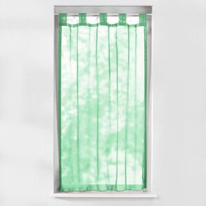 Vitrage droit voile uni finition pattes - Blancheporte Vert Rideau : largeur 60 x hauteur 120cm