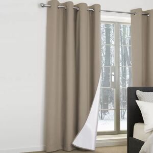 IDMarket Rideaux occultants thermiques couleur taupe