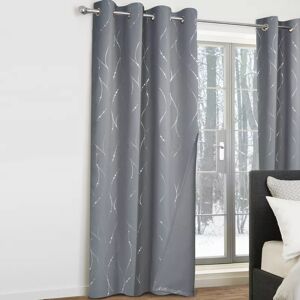 IDMarket Rideaux occultants thermiques gris anthracite avec motifs