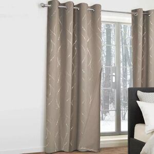 IDMarket Rideaux occultants thermiques taupe avec motifs