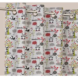 Stores-et-Rideaux.com Rideaux Enfants Naifs - TISSU ENFANT PANDA GRIS