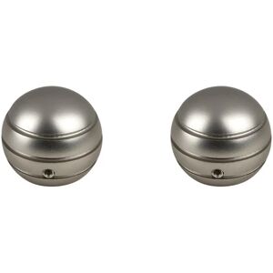 Inspire Finale per bastone Boccia righe sfera in alluminio nickel Ø 20 mm , 2 pezzi