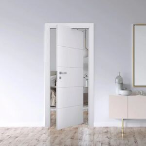 COOPLEGNO Porta rototraslante Sleek bianco L 80 x H 210 cm destra