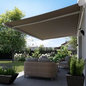 NATERIAL Tenda da sole a bracci estensibili, motorizzato  mod. Zefir, L 4.95 x 3 m marrone talpa